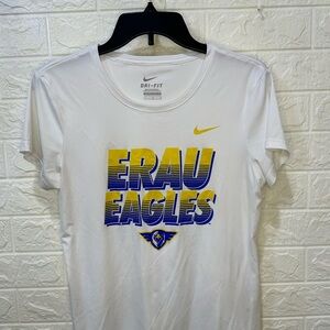 ERAU Eagles Nike Dri-Fit Short Sleeve T-Shirt for Women White, Used, Size Large‎